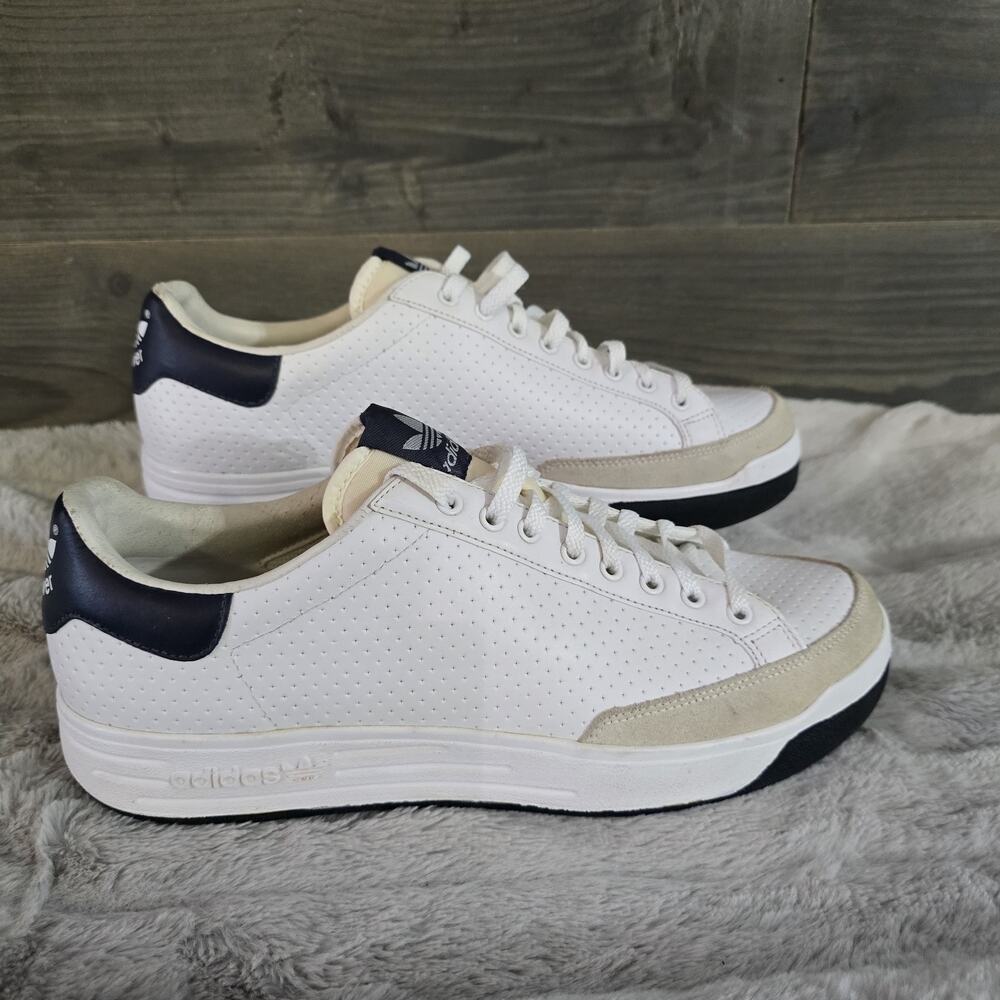 Adidas Rod Laver White Navy Leather Sneakers Men's Size 11 Vintage Y2K Casual